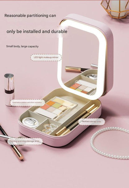 Glowing Makeup Vanity Box With LED Mirror