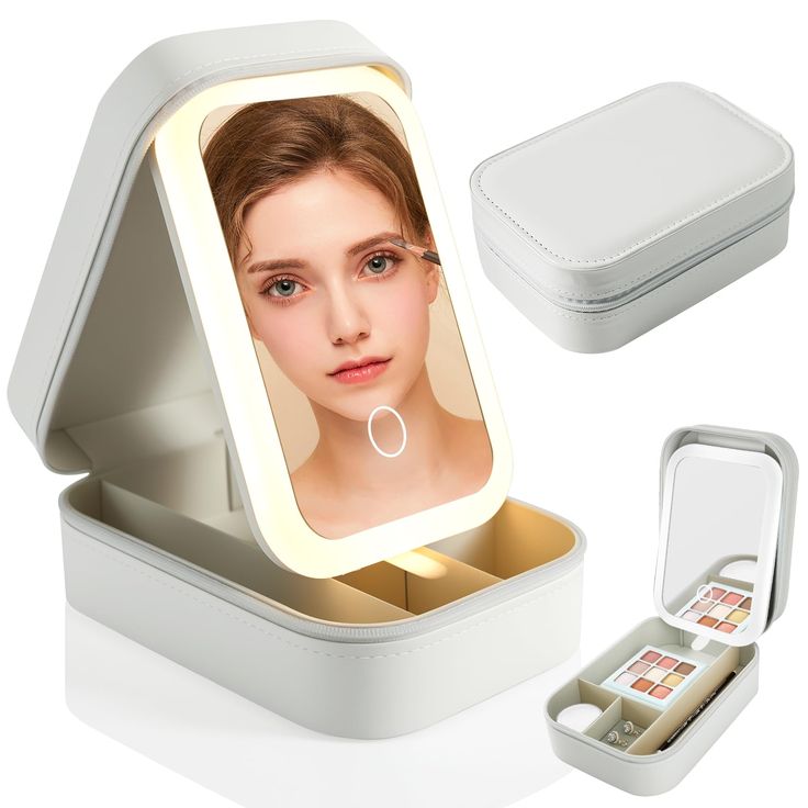 Glowing Makeup Vanity Box With LED Mirror